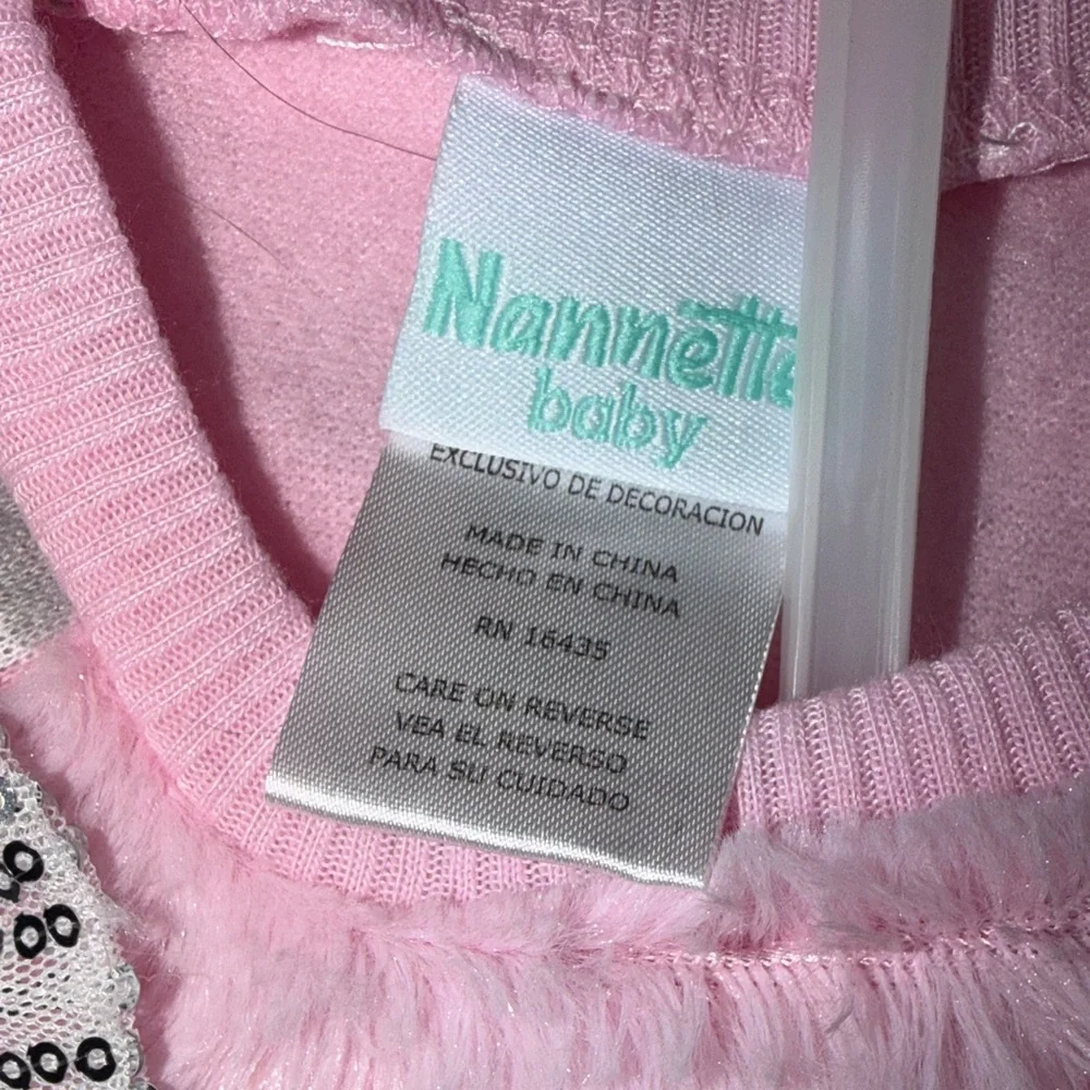 Nannette Pink Cat Face Sweater with Gray‎ Accents